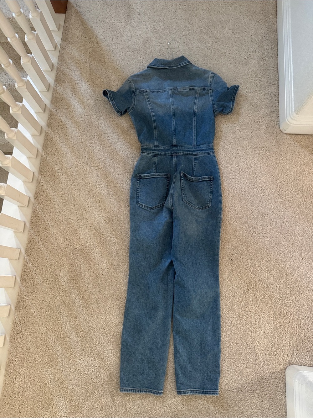 Women Blue Denim One-Piece Jumpsuit - Picture 2 of 2